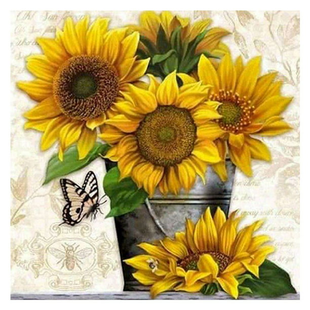 5D Diamond Painting Full Drill Embroidery Cross Stitch Kit Sunflowers Home Decor 